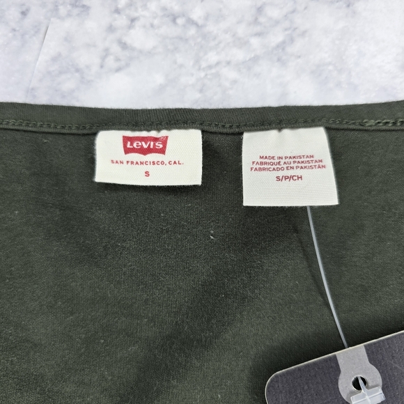 Levi's Mars Corset T-shirt Small Green Crop Top Shortsleeve - Picture 7 of 12